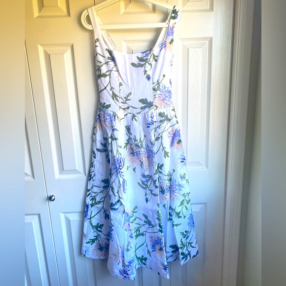New Reformation Janu Linen Midi Dress - Serenity Blue White Floral size 4 - Picture 5 of 15